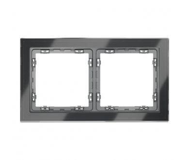 Рамка на 2 поста Voltum S70 VLS110207 (графит, стекло)