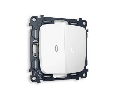 Комплект механизма 2-кл проходного выключателя с подсветкой Ambrella Volt Omega MO124035