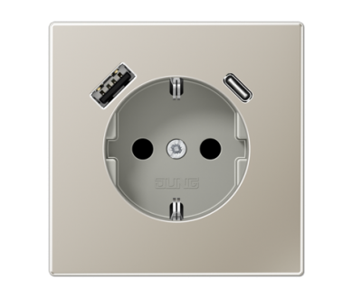 Купить Розетка 2K+З USB Typ AC Jung ES1520-15CA Розетка 2K+З USB Typ AC Jung ES1520-15CA