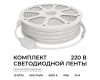 Комплект светодиодной ленты Apeyron 220В 10Вт/м, 600лм/м, 6500К (х/б), SMD2835, 120д/м, 15м, IP65 (сетевой шнур, заглушка - 1шт, крепеж - 15шт)