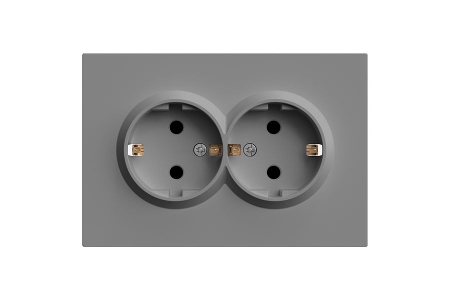 Розетка 2-местная с защитной шторкой Stekker Эмили RST16-5114-10 49960