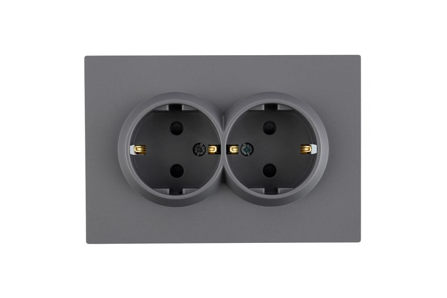 Розетка 2-местная СЗК Stekker 250В 16А Эмили RST16-5114-10ZK 50244