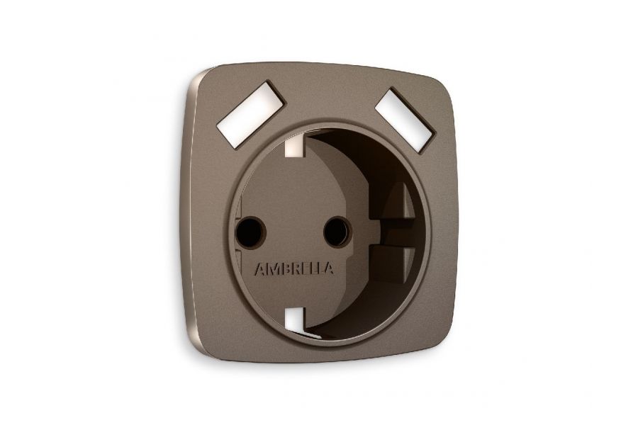 Лицевая панель для розетки с/з со шторками 2USB A+A Ambrella Volt Omega OP6390