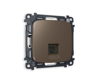 Комплект механизма компьютерной розетки RJ-45(8P8C) CAT6 со шторкой Ambrella Volt Omega MO642010