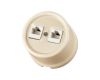 Розетка двойная компьютерная RJ45 сл. кость Болонь TDM Electric SQ1820-0351