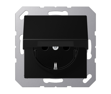 Розетка Schuko с крышкой Jung A1520BFKLSWM