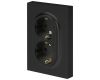 Розетка Эра Arktik 16-2105-05 двойная с заземлением 2X2P+E Schuko со шторками 16А-250В антрацит Б0070458