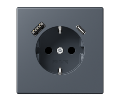 Розетка 2K+З USB Typ AC Jung LC1520-15CA262