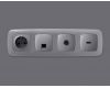Комплект механизма компьютерной розетки Ambrella Volt RJ-45 (8P8C) CAT6A экранированной с автоматической защитной шторкой OMEGA MO512005 Сталь матовый QUANT (OP5120, VM185)