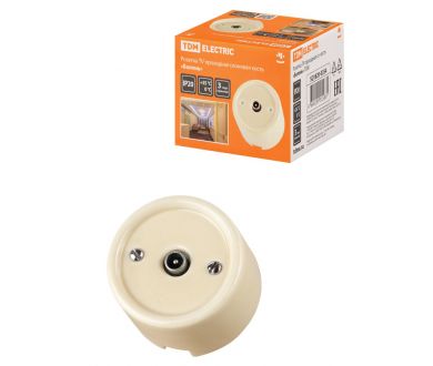 Розетка TV проходная сл. кость Болонь TDM Electric SQ1820-0354