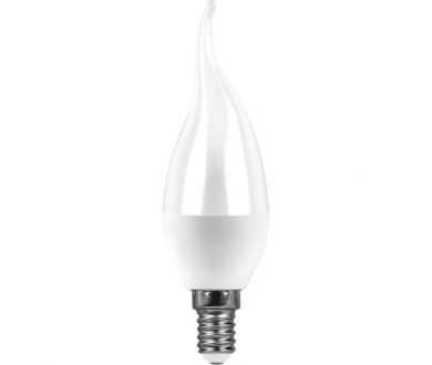 Лампа светодиодная Feron E14 9W 6400K свеча на ветру матовая SBC3709 55173