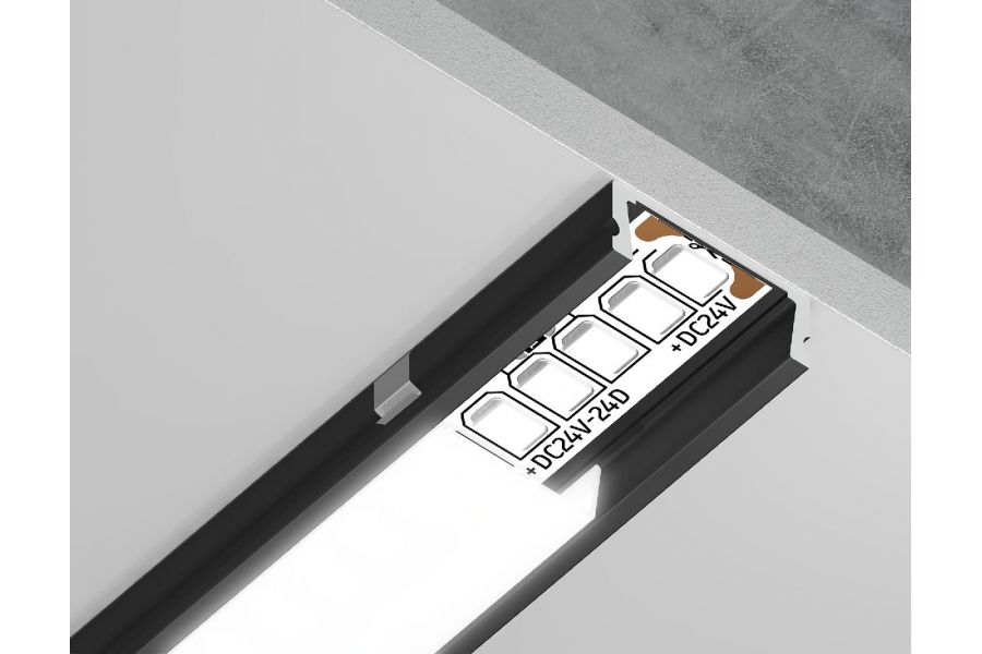 Алюминиевый накладной профиль Ambrella Light Alum Profile GP1700BK