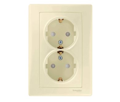 Розетка двойная Schneider Electric Sedna с/з со шторками 16A 250V SDN3000747