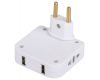 Разветвитель электрический Эра SPF-2-FL-USB поворотный на 2 розетки + 2USB 10А белый Б0069089