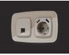 Комплект механизма компьютерной розетки Ambrella Volt RJ-45 (8P8C) CAT6A экранированной с автоматической защитной шторкой OMEGA MO372005 Серо-бежевый матовый QUANT (OP3720, VM185)