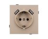 Механизм розетки с USB зарядкой Arlight SCT-TENDO-MUAA-PL-GD (230V, 16A) 054085
