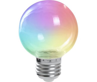 Купить Лампа светодиодная Feron LB-371 шар прозрачный E27 3W RGB быстрая смена цвета 38130 Лампа светодиодная Feron LB-371 шар прозрачный E27 3W RGB быстрая смена цвета 38130