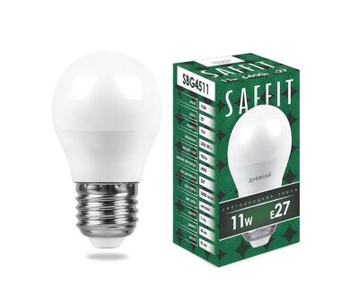Купить Лампа светодиодная Saffit SBG4511 шар E27 11W 6400K 55141 Лампа светодиодная Saffit SBG4511 шар E27 11W 6400K 55141