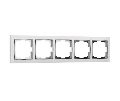 Купить Рамка на 5 постов Werkel Snabb белый/хром W0051901 4690389160943 Рамка на 5 постов Werkel Snabb белый/хром W0051901 4690389160943