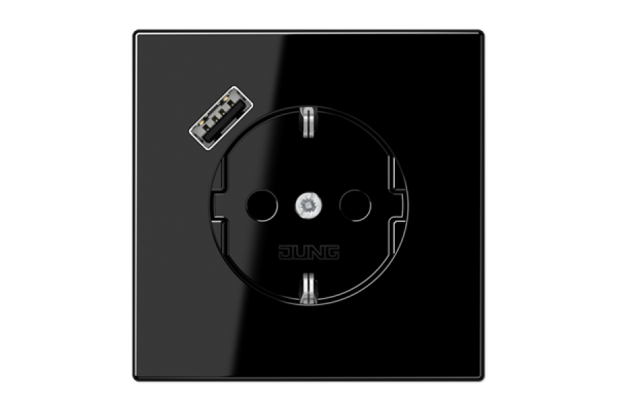 Розетка 2K+З USB Typ A Jung LS1520-18ASW