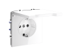 Розетка с защитными шторками и крышкой Voltum S70 VLS040301 (белый глянцевый)