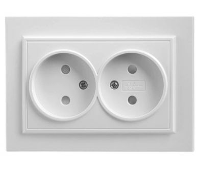 Купить Розетка двойная Feron Stekker Эрна б/з 10A 250V белый PST10901301 39053 Розетка двойная Feron Stekker Эрна б/з 10A 250V белый PST10901301 39053