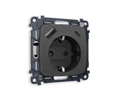 Купить Комплект механизма розетки 2USB A+C 20W (быстрая зарядка) с/з Ambrella Volt Omega MO910010 Комплект механизма розетки 2USB A+C 20W (быстрая зарядка) с/з Ambrella Volt Omega MO910010