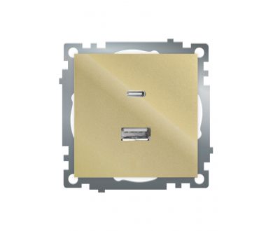 Купить Розетка 2-местная USB + type C Stekker Катрин GLS10-7116-08 50053 Розетка 2-местная USB + type C Stekker Катрин GLS10-7116-08 50053