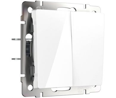Купить Выключатель двухклавишный проходной Werkel белый W1122001 4690389155215 Выключатель двухклавишный проходной Werkel белый W1122001 4690389155215