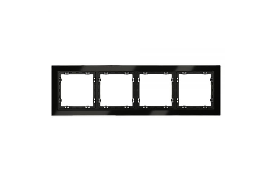 Рамка на 4 поста Voltum S70 VLS110408 (черный,стекло)