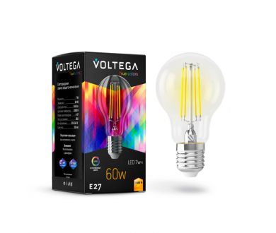 Купить Лампа светодиодная Voltega E27 7W 2800K груша прозрачная VG10-A60E27warm7W-F 7140 Лампа светодиодная Voltega E27 7W 2800K груша прозрачная VG10-A60E27warm7W-F 7140