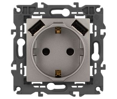 Купить Розетка со шторками с 2xUSB Эра Elegance 14-4109-16 Б0065775 Розетка со шторками с 2xUSB Эра Elegance 14-4109-16 Б0065775