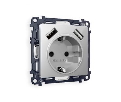 Купить Комплект механизма розетки 2USB A+A 18W (быстрая зарядка) с/з Ambrella Volt Alfa MA409010 Комплект механизма розетки 2USB A+A 18W (быстрая зарядка) с/з Ambrella Volt Alfa MA409010