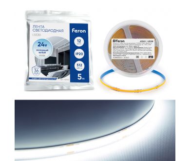 Купить Светодиодная лента Feron LS530 512SMD 12Вт/м 24В 6500К IP20 48968 Светодиодная лента Feron LS530 512SMD 12Вт/м 24В 6500К IP20 48968