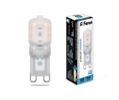Купить Лампа светодиодная Feron G9 5W 6400K Прямосторонняя Матовая LB-430 25638 Лампа светодиодная Feron G9 5W 6400K Прямосторонняя Матовая LB-430 25638