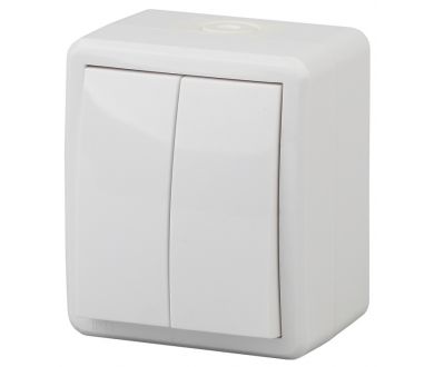 Купить Выключатель двухклавишный ЭРА Эксперт 10AX 250V IP54 11-1404-01 Б0020675 Выключатель двухклавишный ЭРА Эксперт 10AX 250V IP54 11-1404-01 Б0020675