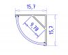 Алюминиевый угловой профиль Ambrella Light Alum Profile GP2100WH