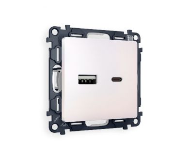 Купить Комплект механизма розетки 2USB A+C 20W (быстрая зарядка) Ambrella Volt Alfa MA211010 Комплект механизма розетки 2USB A+C 20W (быстрая зарядка) Ambrella Volt Alfa MA211010
