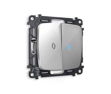 Купить Комплект механизма 2-кл выключателя с подсветкой Ambrella Volt Omega MO404020 Комплект механизма 2-кл выключателя с подсветкой Ambrella Volt Omega MO404020