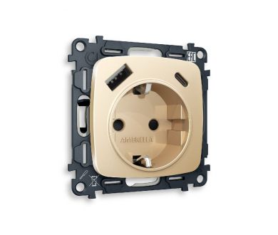 Купить Комплект механизма розетки 2USB A+C 20W (быстрая зарядка) с/з Ambrella Volt Omega MO610010 Комплект механизма розетки 2USB A+C 20W (быстрая зарядка) с/з Ambrella Volt Omega MO610010