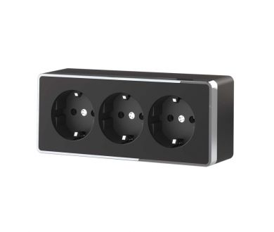 Купить Розетка тройная с/з со шторками Werkel Gallant черный/хром W5073135 4690389163890 Розетка тройная с/з со шторками Werkel Gallant черный/хром W5073135 4690389163890