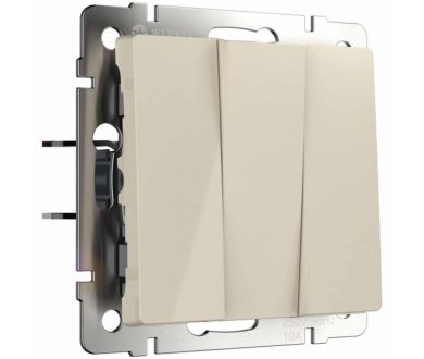 Купить Выключатель Werkel трехклавишный слоновая кость W1130003 4690389155666 Выключатель Werkel трехклавишный слоновая кость W1130003 4690389155666