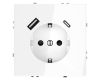 Розетка с USB, A+C Voltum S70 VLS040501 (белый глянцевы