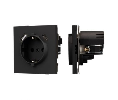 Купить Механизм розетки с USB зарядкой Arlight SCT-TENDO-MUAC-SFPL-BK (230V, 16A) 054607 Механизм розетки с USB зарядкой Arlight SCT-TENDO-MUAC-SFPL-BK (230V, 16A) 054607