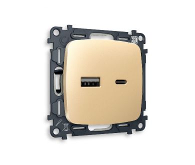Купить Комплект механизма розетки 2USB A+C 20W (быстрая зарядка) Ambrella Volt Omega MO611010 Комплект механизма розетки 2USB A+C 20W (быстрая зарядка) Ambrella Volt Omega MO611010