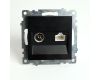 Розетка телевизионная и компьютерная RJ-45 Feron GLS00-7106-05 Катрин 49182