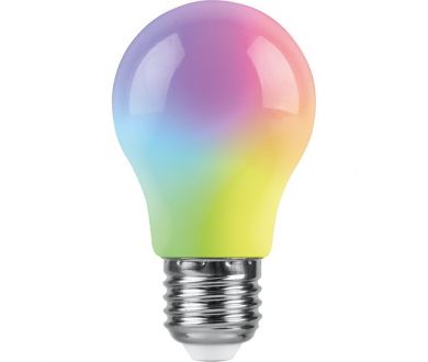 Купить Лампа светодиодная Feron LB-375 E27 3W матовый RGB плавная сменая цвета 38118 Лампа светодиодная Feron LB-375 E27 3W матовый RGB плавная сменая цвета 38118