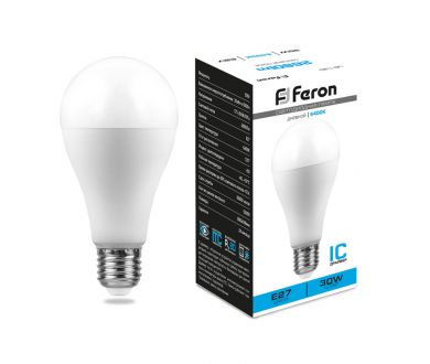 Купить Лампа светодиодная Feron E27 30W 6400K груша матовая LB-130 38196 Лампа светодиодная Feron E27 30W 6400K груша матовая LB-130 38196