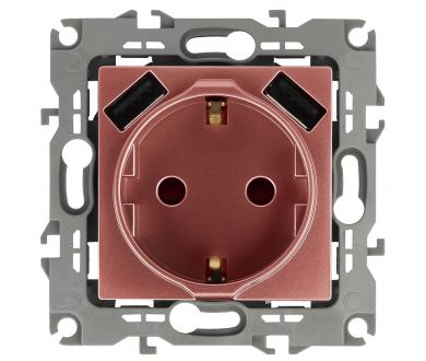 Купить Розетка 2P+E со шторками и 2xUSB Эра 12-4109-14 Б0047848 Розетка 2P+E со шторками и 2xUSB Эра 12-4109-14 Б0047848