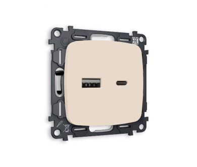 Купить Комплект механизма розетки 2USB A+C 20W (быстрая зарядка) Ambrella Volt Omega MO331010 Комплект механизма розетки 2USB A+C 20W (быстрая зарядка) Ambrella Volt Omega MO331010